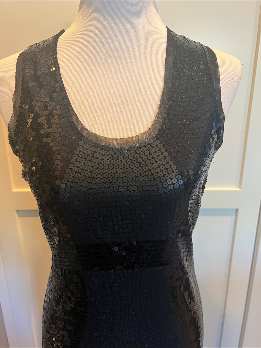 Max Studio Black Sequin Tank Mini Dress - Picture 3 of 8